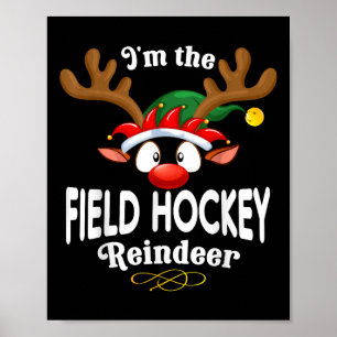 Poster Pyjama de Noël Hockey sur gazon Xmas Renne Corresp