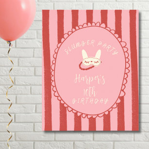 Poster pyjama party veille d'anniversaire fille adolescen