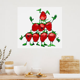 Poster Pyramide de Fruits de la Famille Heureuse des Frai