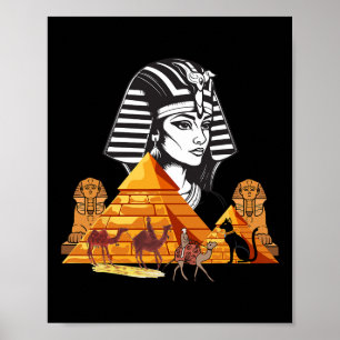 Poster Pyramide de tête de la reine égyptienne Cleopatra 