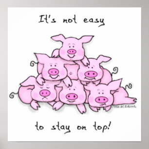Poster Pyramide des cochons joueurs