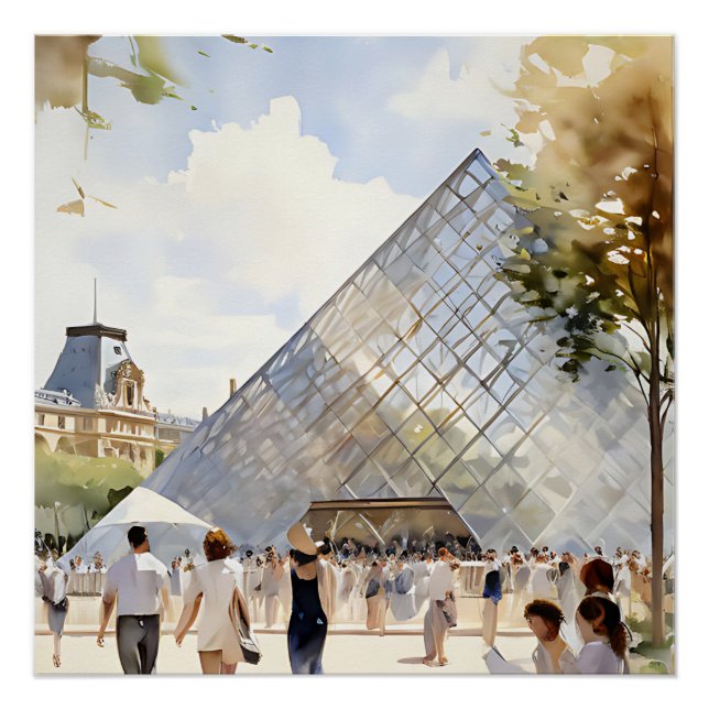 Poster pyramide du Louvre musée Parisien  (Devant)