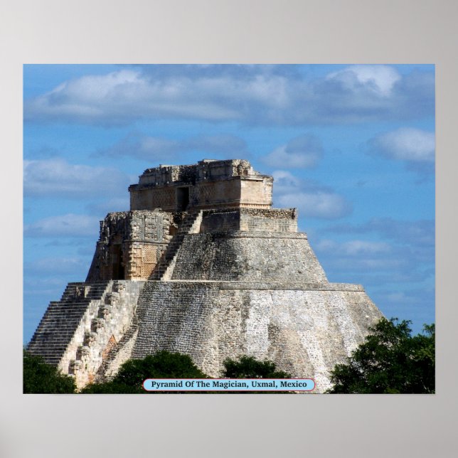 Poster Pyramide Du Magicien, Uxmal, Mexique (Devant)