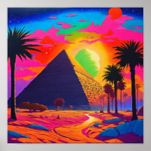Pyramide Égyptienne Rose Orange Psychedelique