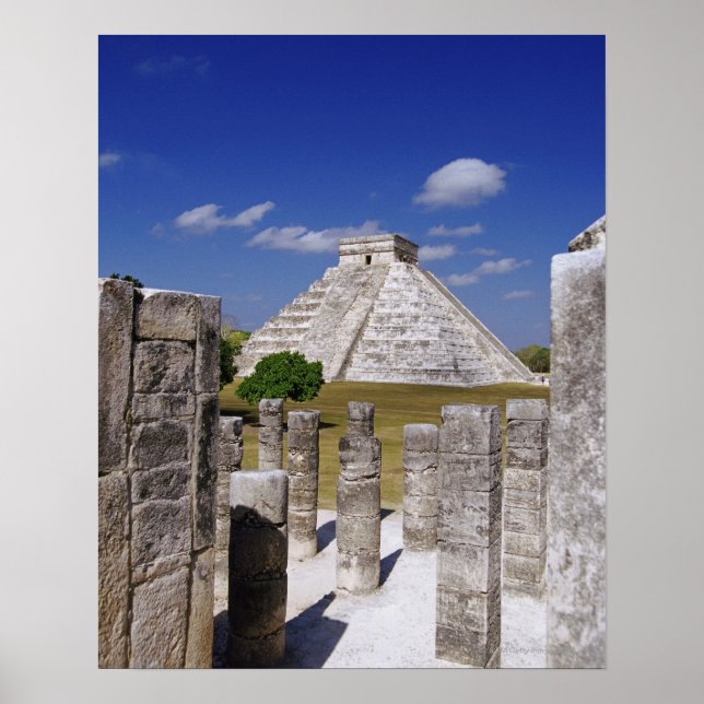 Poster Pyramide Kukulcan vu du Groupe (Devant)