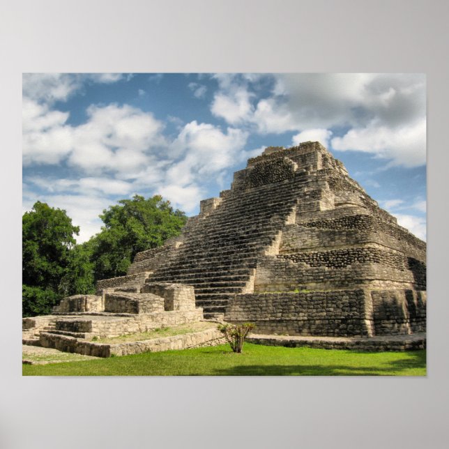 Poster Pyramide maya (Devant)