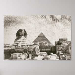 Poster Pyramide Sphinx Égypte du milieu du siècle