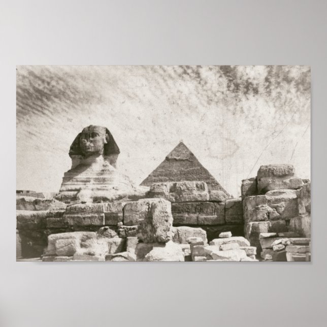 Poster Pyramide Sphinx Égypte du milieu du siècle (Devant)