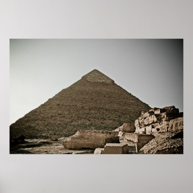 Poster Pyramides à Gizeh au Caire, Egypte (Devant)