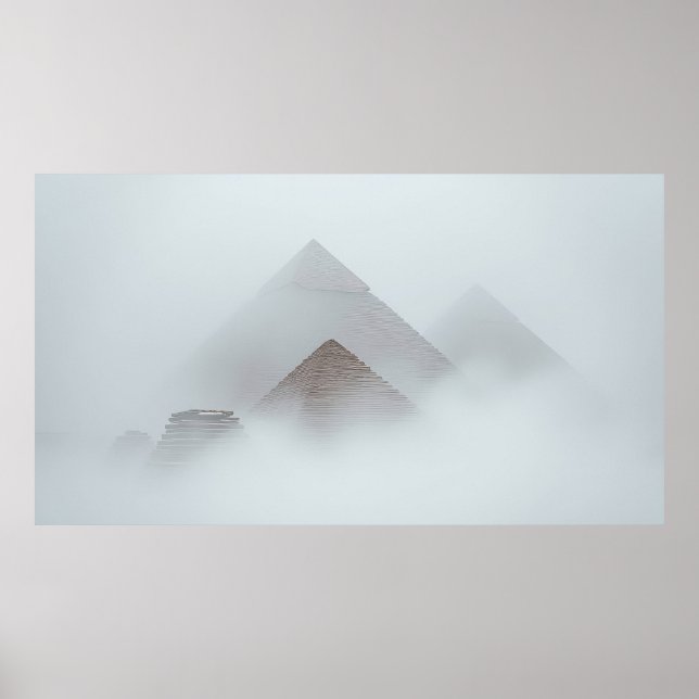 Poster Pyramides dans la Brume (Devant)