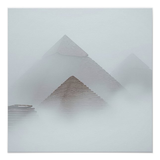 Poster Pyramides dans la Brume (Devant)