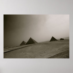 Poster Pyramides de Gizeh noir et blanc