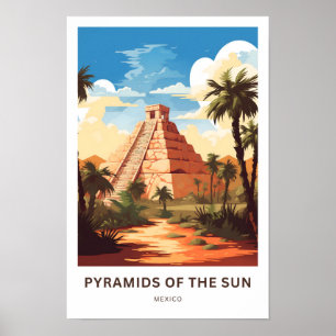 Poster Pyramides du Sun Mexico Travel Imprimer