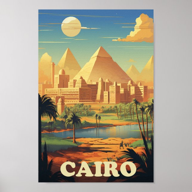 Poster Pyramides Egypte Lieu de voyage célèbre (Devant)