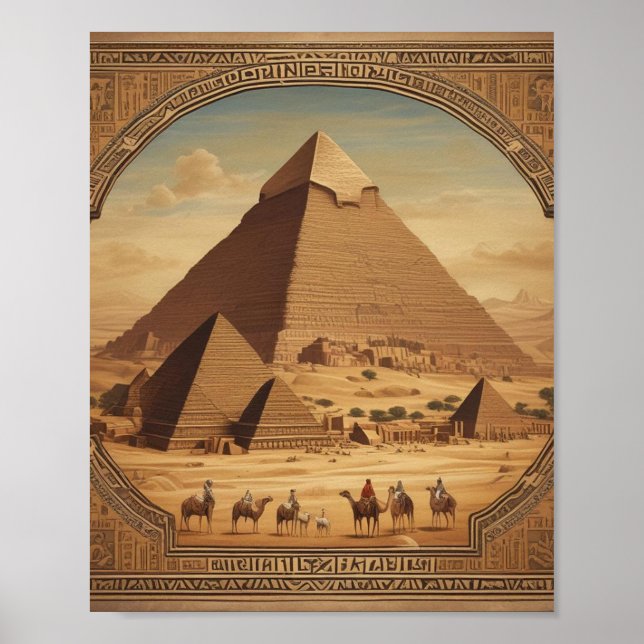 Poster Pyramides égyptiennes classiques (Devant)