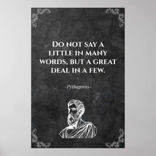 Poster Pythagoras wise quote. Inspiration (Devant)