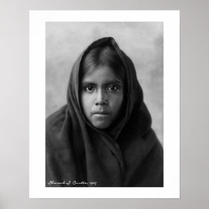 Poster Qahatika Girl par Edward S. Curtis 16 x 20