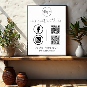Poster QR Connectez-vous avec nous Logo de l'entreprise R