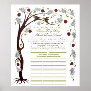 Poster Quaker Mariage Tree of Life (60 invités) portrait