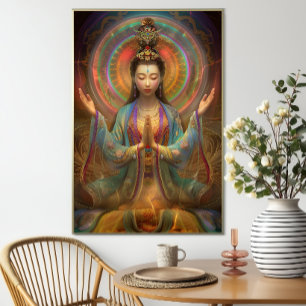 Poster Quan Yin Coloré Psychédélique Déesse Art