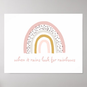 Poster Quand Il Pleut Chercher Rainbows Boho