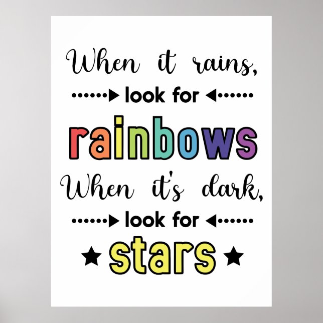 Poster Quand il pleut, cherchez Rainbows. Devis (Devant)