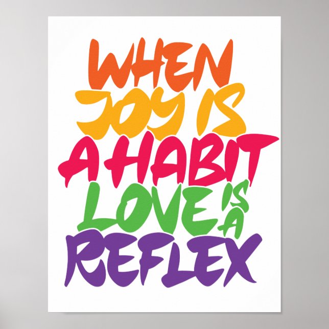 Poster Quand la joie est une habitude l'amour est un réfl (Devant)
