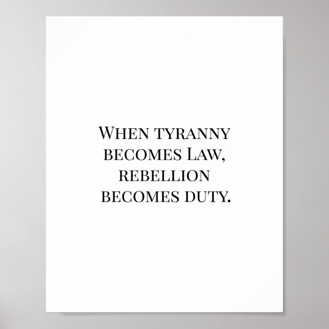 Poster Quand la tyrannie devient loi, la rébellion devien (Devant)