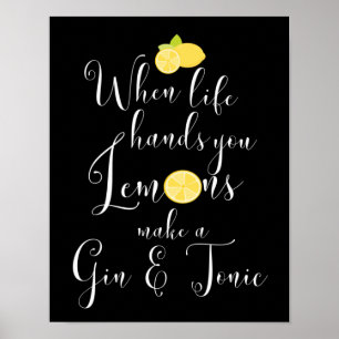 Poster Quand La Vie Vous Met Les Citrons Typographie