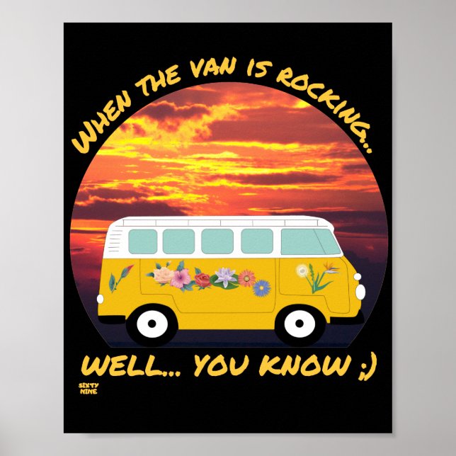 Poster QUAND LE PANIER EST EN ROCKING... drôle de vanlife (Devant)