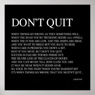 POSTER QUAND LES CHOSES SE PASSENT MAL COMME ELLES LE FER