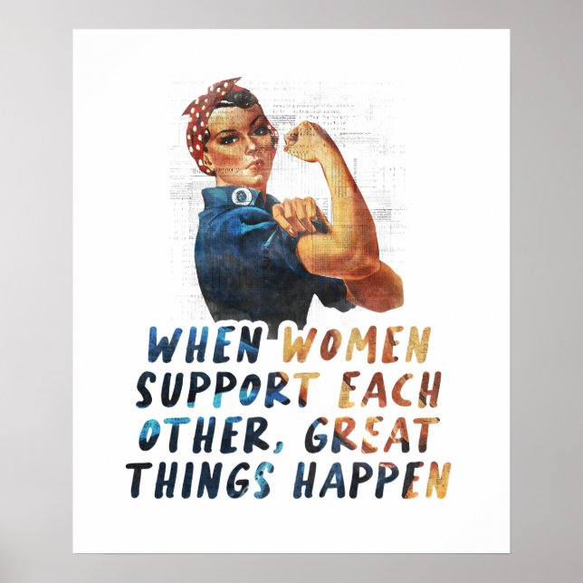 Poster Quand les femmes soutiennent - Citation féministe (Devant)
