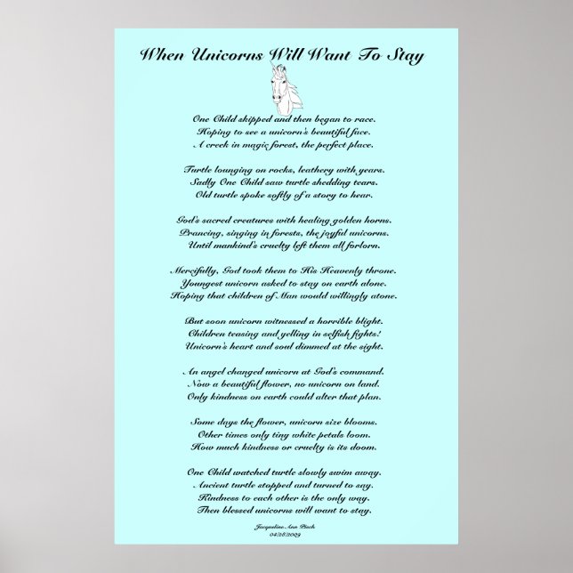 Poster Quand les licornes...les enfants (Devant)