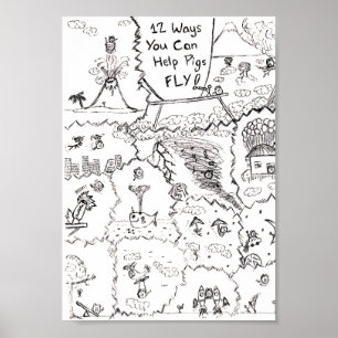 Poster Quand les porcs volent… 12 manières de les aide