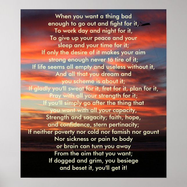 Poster Quand tu veux une chose assez mauvaise (Devant)