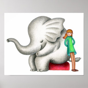 Poster Quand un éléphant et une fille se réunissent.