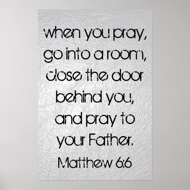 Poster quand vous priez vers la Bible Matthieu 6:6 (Devant)