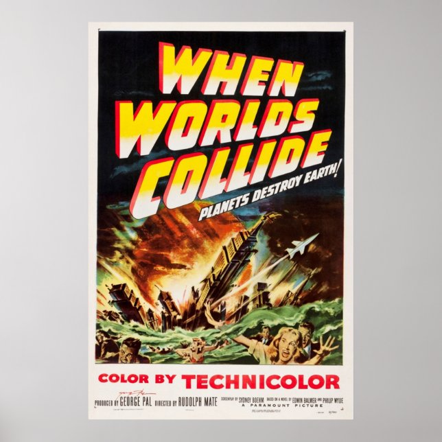 Poster Quand Worlds Collide 1951 Retro Sci Fi Film Classi (Devant)