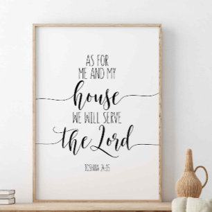 Poster Quant À Moi Et Ma Maison, Josué 24:15, Verse De La