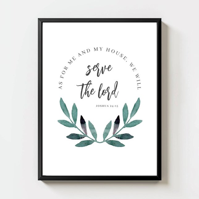 Poster Quant à moi et ma maison Verset biblique minimalis (Créateur téléchargé)