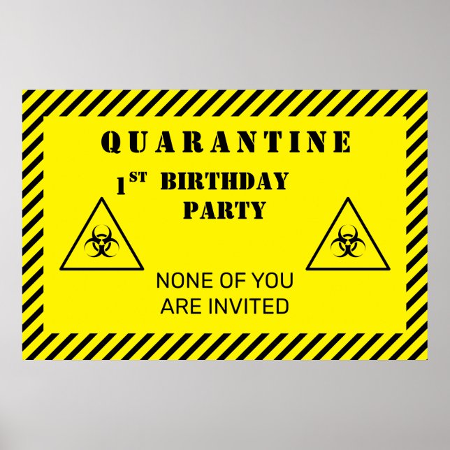 Poster Quarantine Anniversaire Fête Tout âge Personnalisé (Devant)