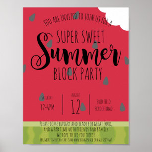 Poster quartier d'été de watermelon block