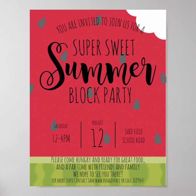 Poster quartier d'été de watermelon block (Devant)
