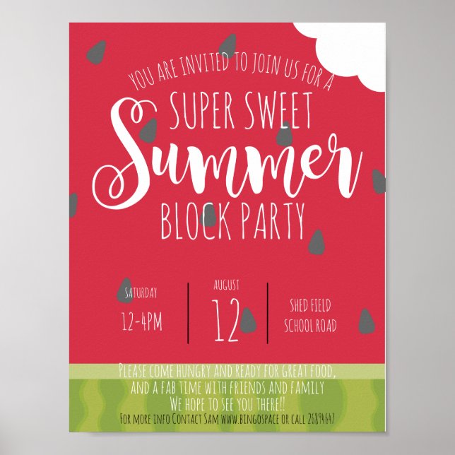 Poster quartier d'été de watermelon block (Devant)