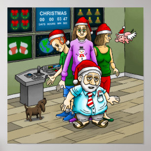 Poster Quartier général du Père Noël la veille de Noël