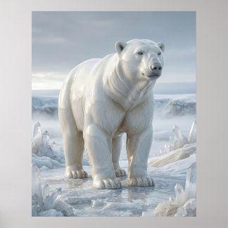Poster Quartz Porcelaine Ours Polaire