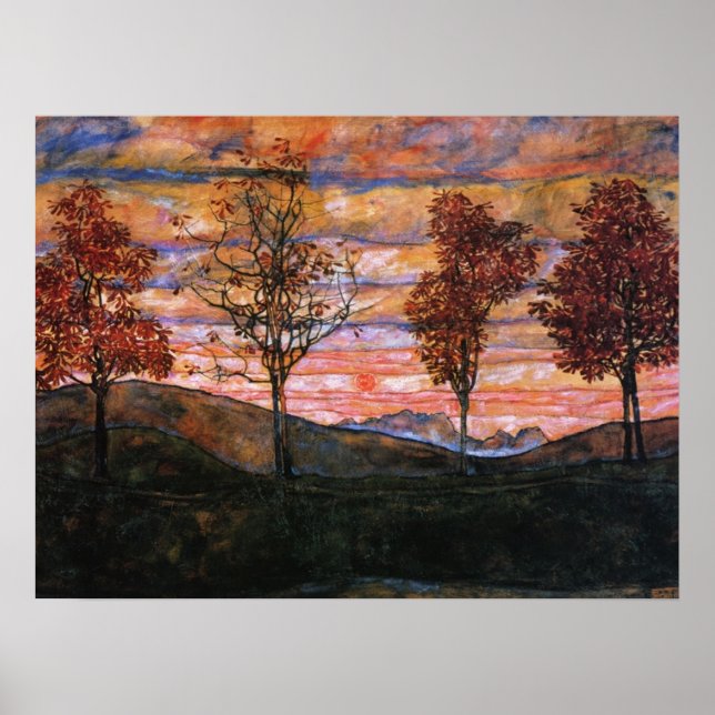 Poster Quatre arbres (Devant)