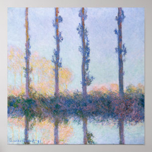 Poster Quatre arbres Claude Monet 1891 Art impressionnist