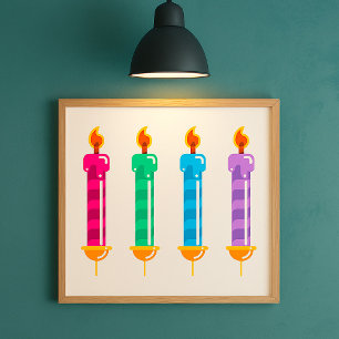 Poster Quatre bougies