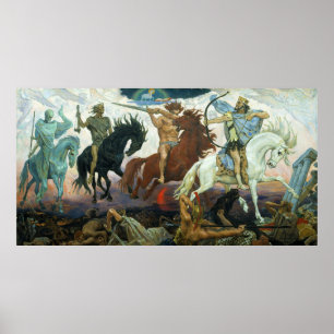 Poster Quatre cavaliers d'Apocalypse par Vasnetsov (1887)